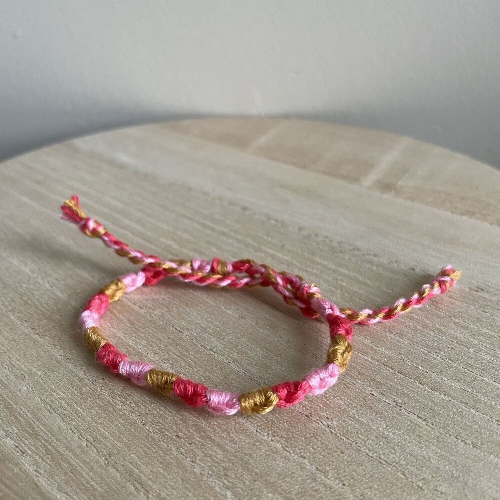 Neva Bracelet, anklet, trendy, comfortable, tie, embroidery thread, woven, gift,